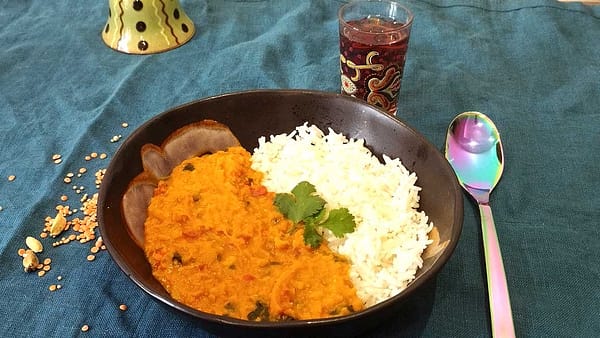 Dahl de lentilles et riz basmati