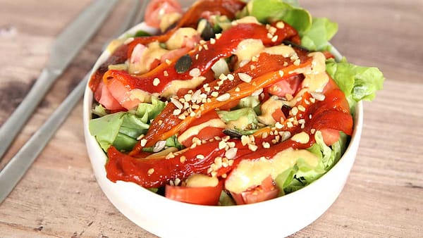 Salade de poivrons confits et tomates
