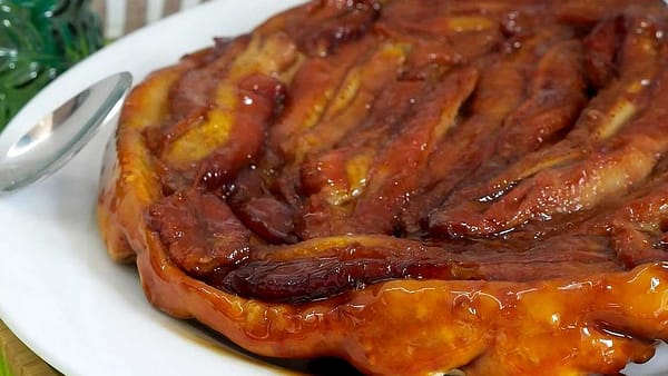 Tatin à la banane et pépites de chocolat